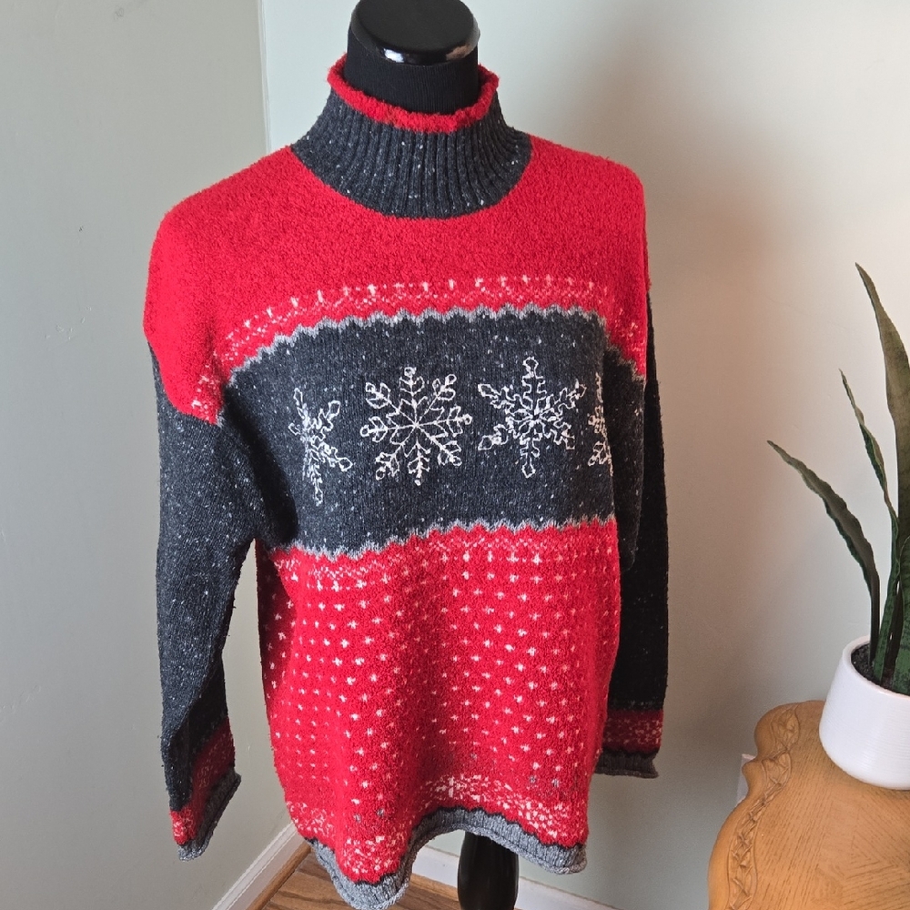 90s Jones New York Snowflake Wool Sweater